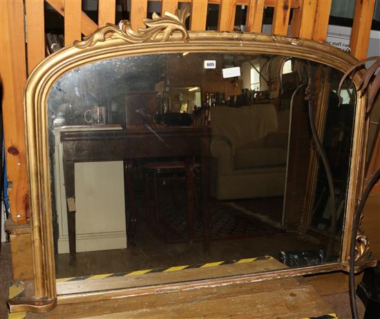 Victorian giltwood overmantel mirror(-)